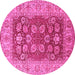 Round Oriental Pink Industrial Rug, urb3131pnk