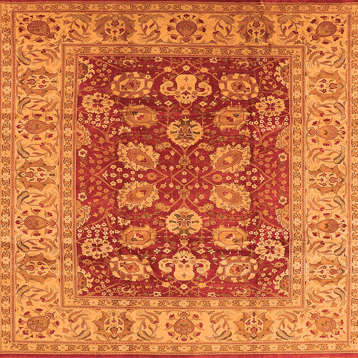 Square Oriental Orange Industrial Rug, urb3131org