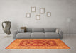 Machine Washable Oriental Orange Industrial Area Rugs in a Living Room, wshurb3131org