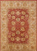 Mid-Century Modern Orange Oriental Rug, urb3131