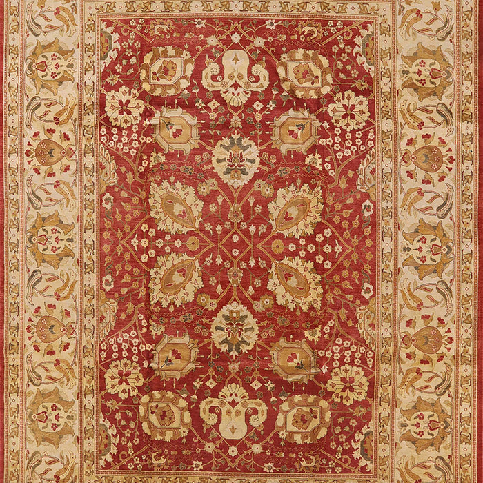 Mid-Century Modern Orange Oriental Rug, urb3131