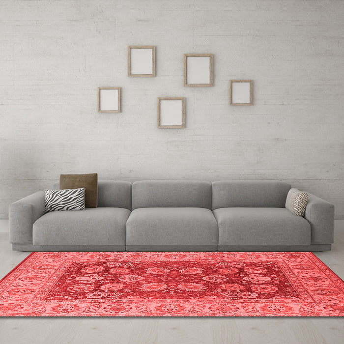 Industrial Red Washable Rugs