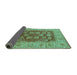 Sideview of Oriental Turquoise Industrial Rug, urb3131turq