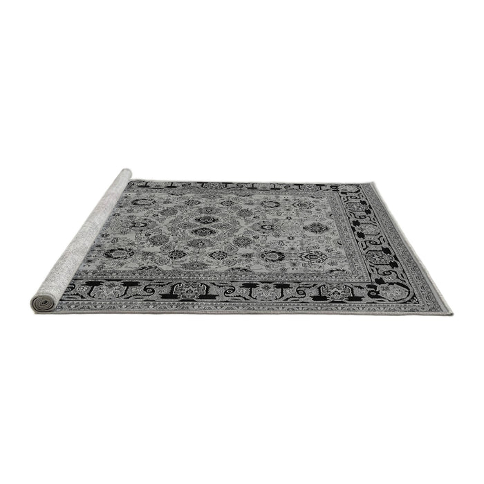 Sideview of Machine Washable Oriental Gray Industrial Rug, wshurb3132gry