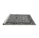 Sideview of Machine Washable Oriental Gray Industrial Rug, wshurb3132gry