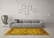 Machine Washable Oriental Yellow Industrial Rug in a Living Room, wshurb3132yw