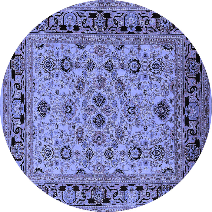 Round Oriental Blue Industrial Rug, urb3132blu