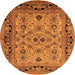 Round Oriental Orange Industrial Rug, urb3132org