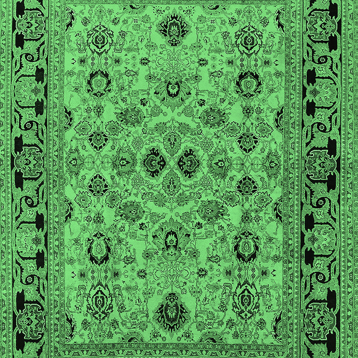 Machine Washable Oriental Emerald Green Industrial Area Rugs, wshurb3132emgrn