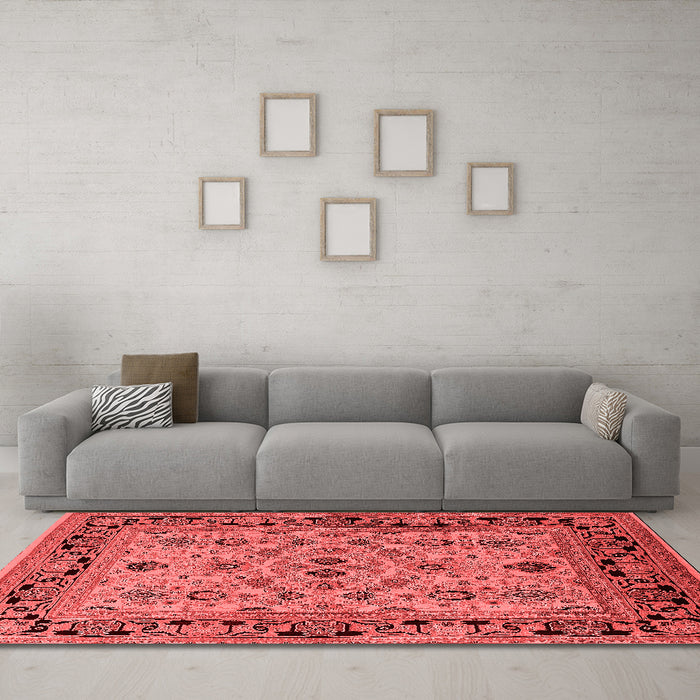 Industrial Red Washable Rugs