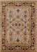 Mid-Century Modern Brown Sand Brown Oriental Rug, urb3132