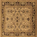 Square Machine Washable Oriental Brown Industrial Rug, wshurb3132brn