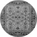 Round Oriental Gray Industrial Rug, urb3132gry