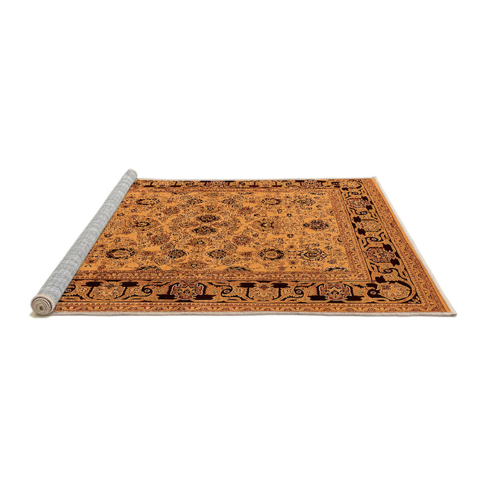Sideview of Machine Washable Oriental Orange Industrial Area Rugs, wshurb3132org