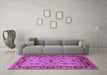 Machine Washable Oriental Purple Industrial Area Rugs in a Living Room, wshurb3132pur