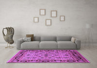 Machine Washable Oriental Purple Industrial Rug, wshurb3132pur