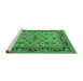 Sideview of Machine Washable Oriental Emerald Green Industrial Area Rugs, wshurb3132emgrn