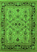 Machine Washable Oriental Green Industrial Area Rugs, wshurb3132grn