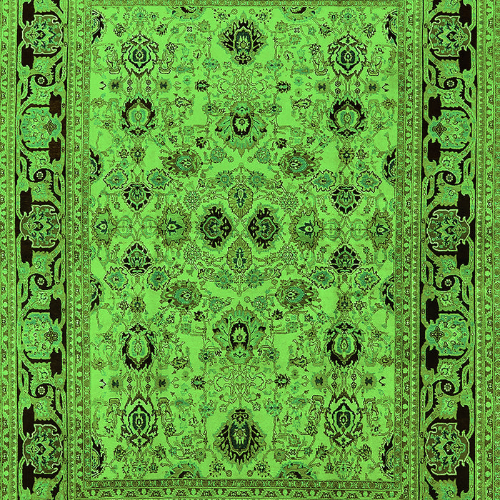 Machine Washable Oriental Green Industrial Area Rugs, wshurb3132grn