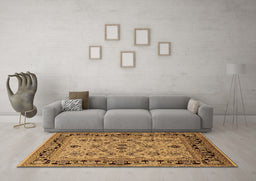 Machine Washable Oriental Brown Industrial Rug in a Living Room,, wshurb3132brn