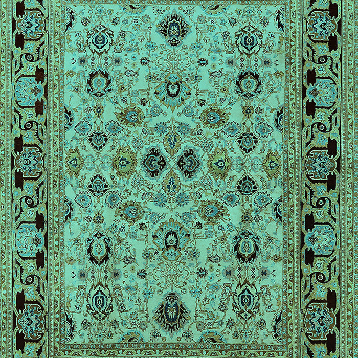 Machine Washable Oriental Turquoise Industrial Area Rugs, wshurb3132turq
