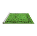 Sideview of Machine Washable Oriental Green Industrial Area Rugs, wshurb3132grn