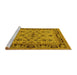 Sideview of Machine Washable Oriental Yellow Industrial Rug, wshurb3132yw