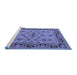 Sideview of Machine Washable Oriental Blue Industrial Rug, wshurb3132blu