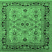 Square Oriental Emerald Green Industrial Rug, urb3132emgrn