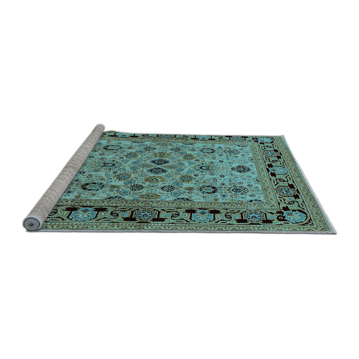 Sideview of Machine Washable Oriental Light Blue Industrial Rug, wshurb3132lblu