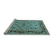 Sideview of Machine Washable Oriental Light Blue Industrial Rug, wshurb3132lblu