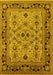 Machine Washable Oriental Yellow Industrial Rug, wshurb3132yw