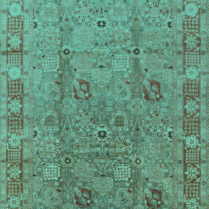 Machine Washable Oriental Turquoise Industrial Area Rugs, wshurb3133turq
