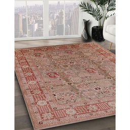Machine Washable Industrial Modern Chestnut Red Rug in a Family Room, wshurb3133