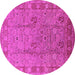 Round Oriental Pink Industrial Rug, urb3133pnk