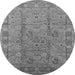 Round Oriental Gray Industrial Rug, urb3133gry