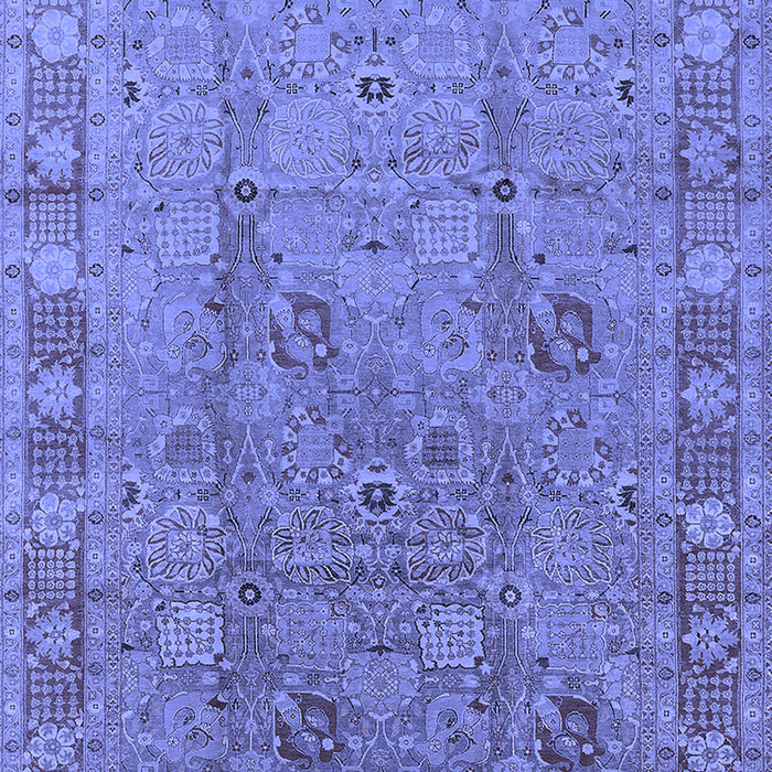 Machine Washable Oriental Blue Industrial Rug, wshurb3133blu