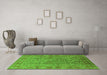 Machine Washable Oriental Green Industrial Area Rugs in a Living Room,, wshurb3133grn