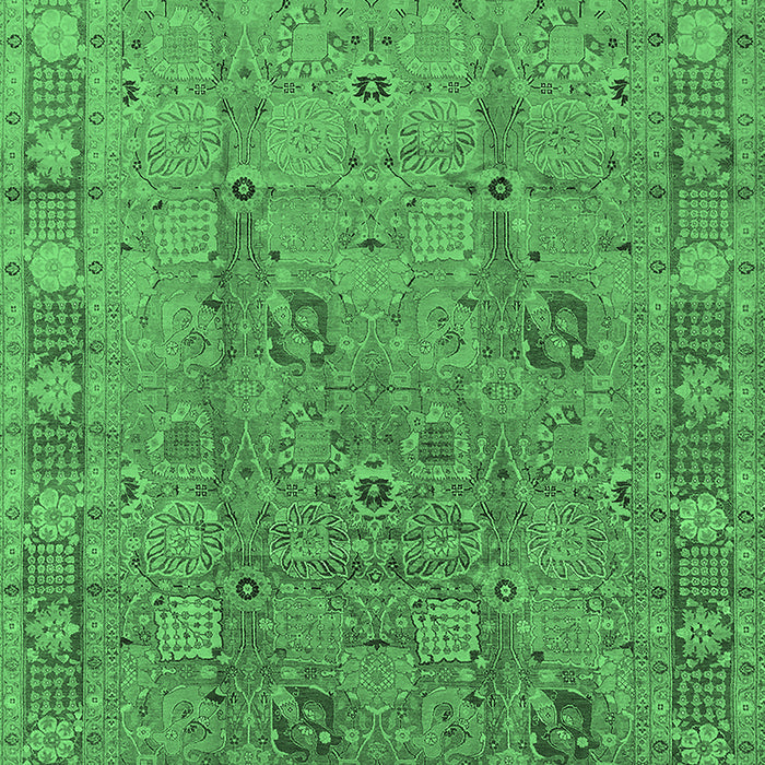 Machine Washable Oriental Emerald Green Industrial Area Rugs, wshurb3133emgrn