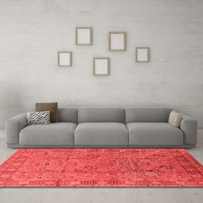 Industrial Red Washable Rugs