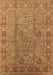 Machine Washable Oriental Brown Industrial Rug, wshurb3133brn