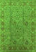 Machine Washable Oriental Green Industrial Area Rugs, wshurb3133grn