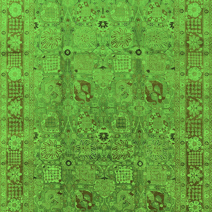 Machine Washable Oriental Green Industrial Area Rugs, wshurb3133grn