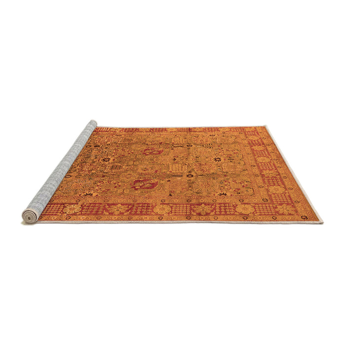 Sideview of Machine Washable Oriental Orange Industrial Area Rugs, wshurb3133org