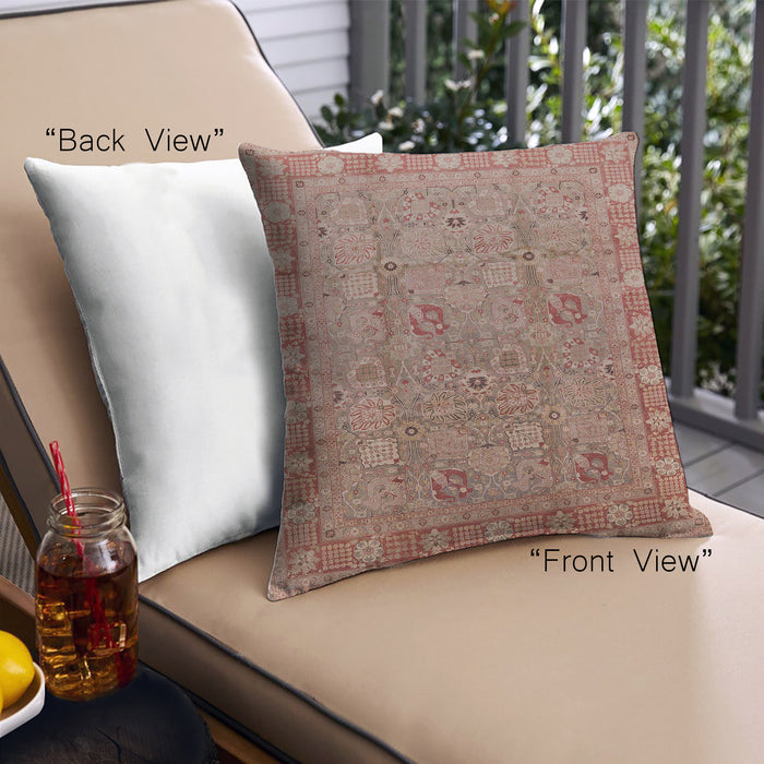 Front View of Mid-Century Modern Urban Square Chestnut Red Throw Pillow, 18 inch by 18 inch, pwurb3133