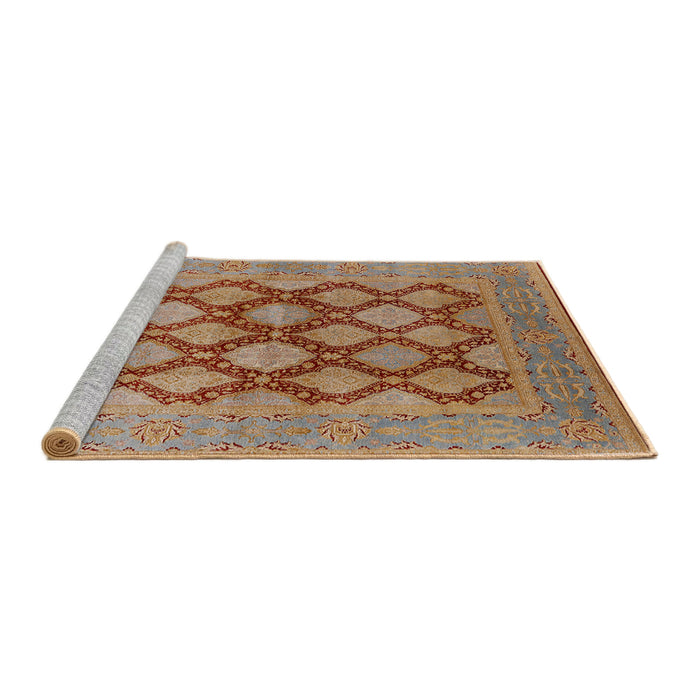Sideview of Machine Washable Industrial Modern Camel Brown Rug, wshurb3134