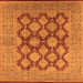 Square Oriental Orange Industrial Rug, urb3134org