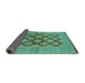 Sideview of Oriental Turquoise Industrial Rug, urb3134turq