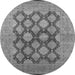 Round Oriental Gray Industrial Rug, urb3134gry