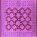 Square Machine Washable Oriental Purple Industrial Area Rugs, wshurb3134pur